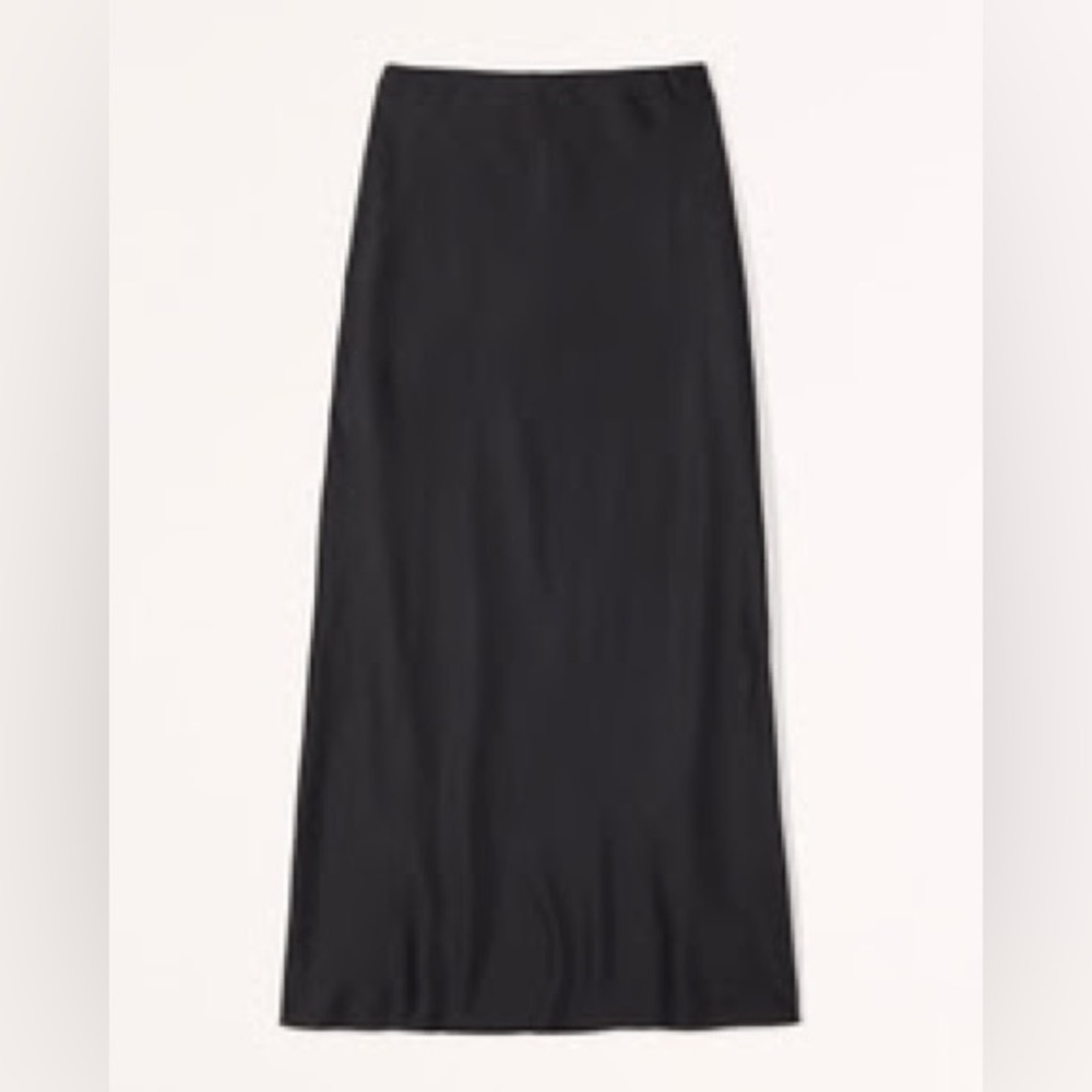 Sophisticated Abercrombie & Fitch Satin Column Maxi Skirt In Black
